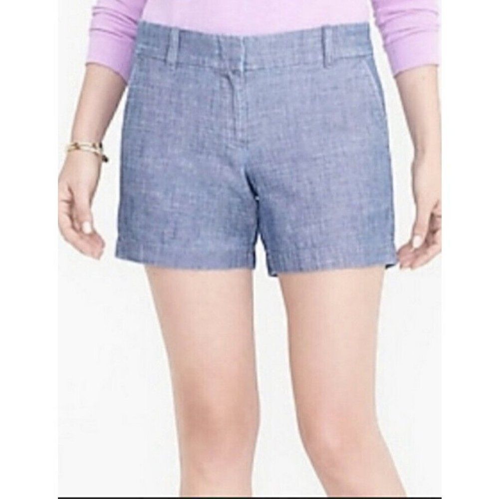 J.Crew Factory Women's 16 - NWT 5"‎ Chambray Blue Twill Cotton Shorts. N